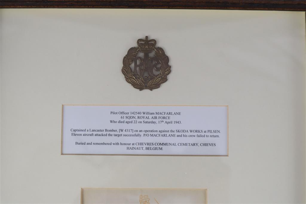 A WWII group of four medals to Pilot Officer 142540 William MacFarlane, 61 Sqdn Royal Airforce,